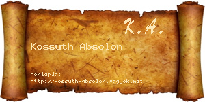 Kossuth Absolon névjegykártya